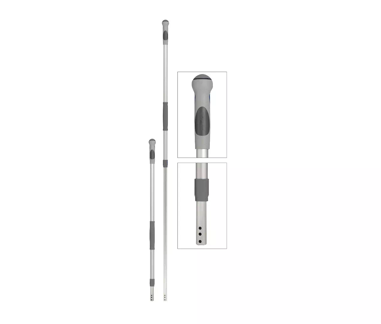 Filmop aluminiowy kij teleskopowy/ergonomiczny uchwyt 2-elementowy szary