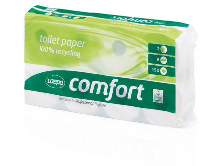 Wepa papier toaletowy comfort  biały  makulatura  2w  9,5 x 11 cm a64
