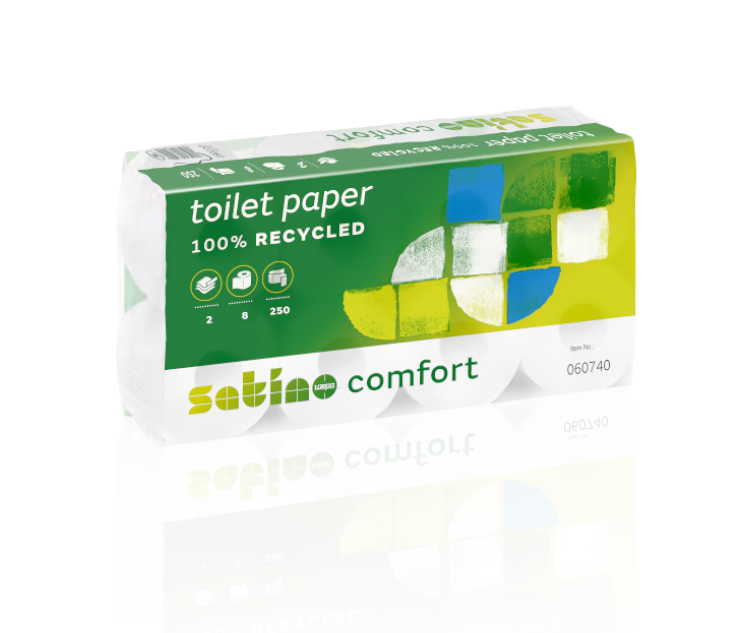 Wepa papier toaletowy comfort biały makulatura 2w 9,5 x 11 cm a64 - obrazek 3